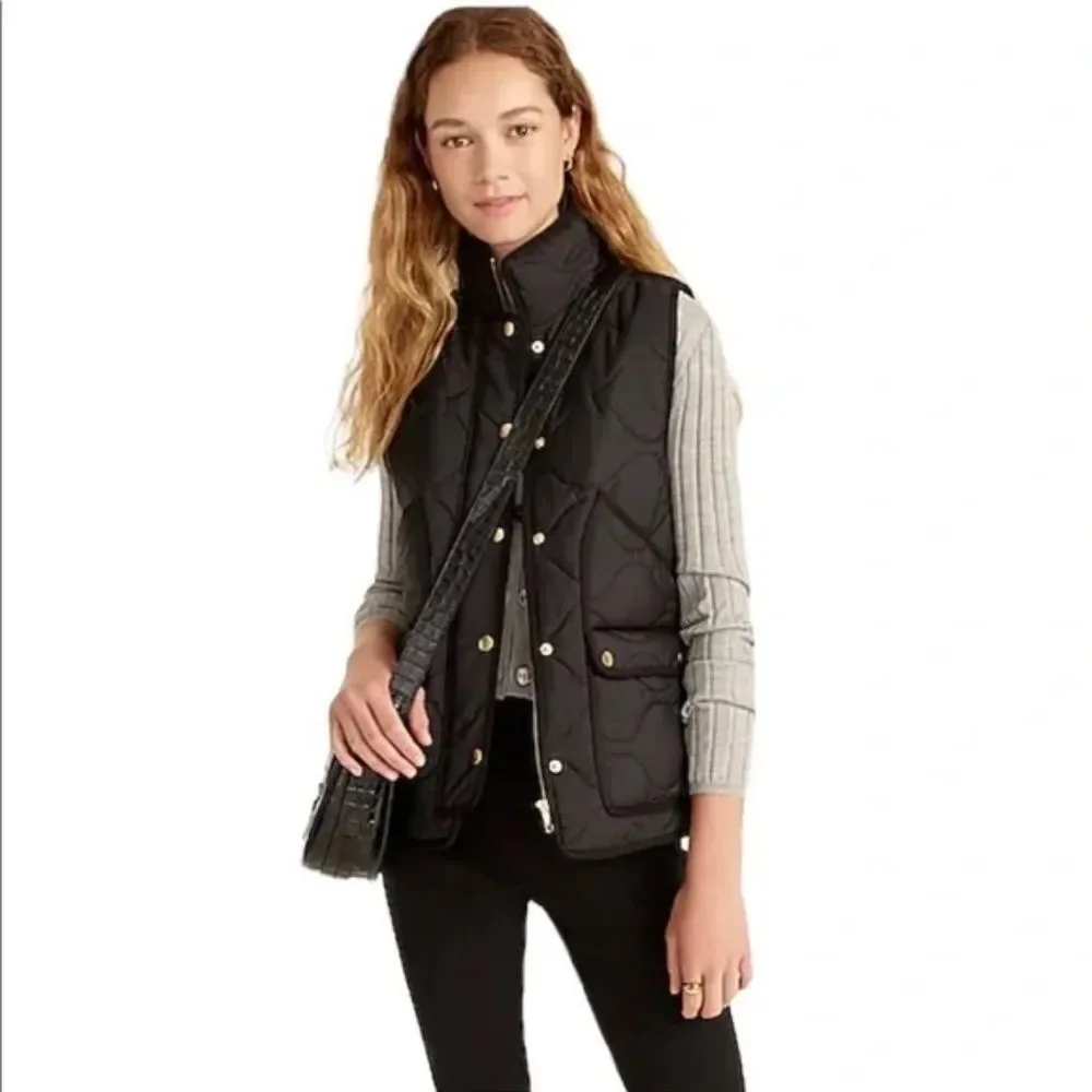 J. Crew Signature Puffer Vest - Quilted - Black | Size XS